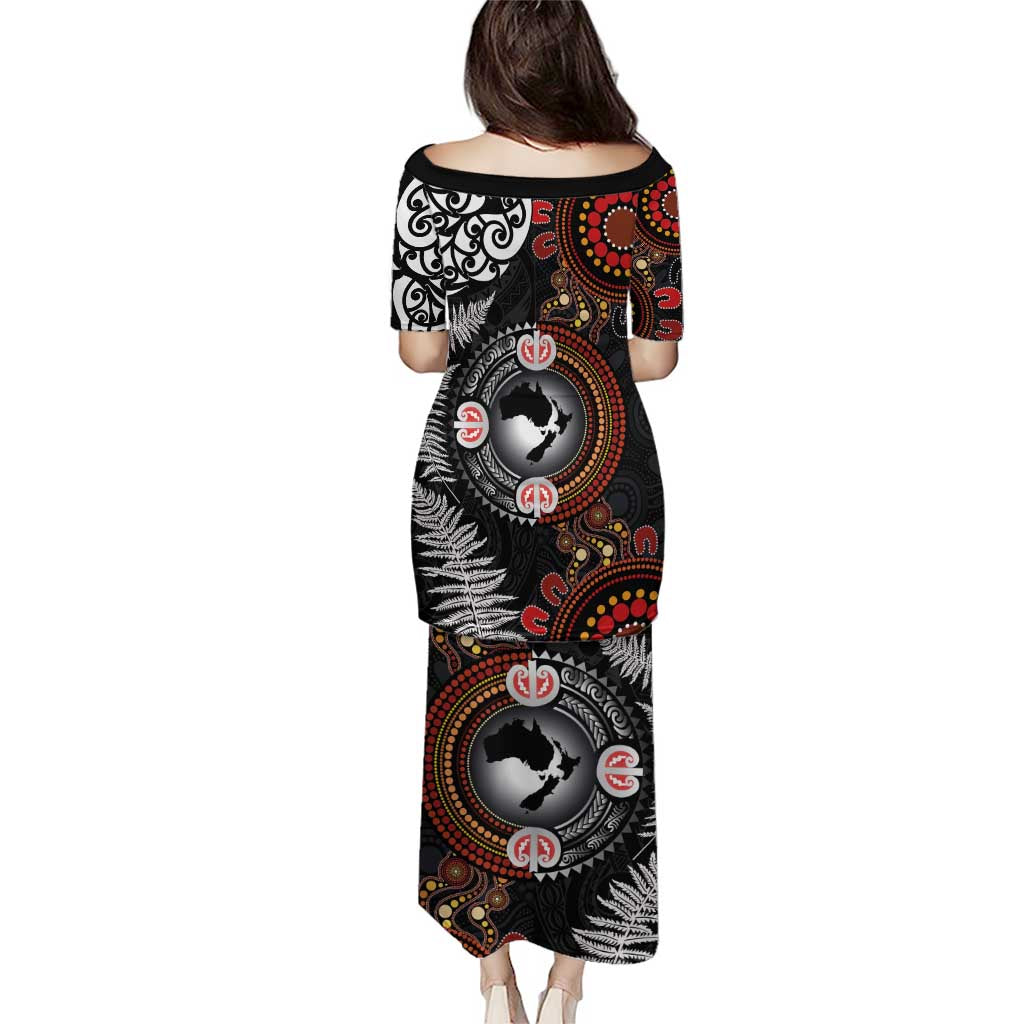 Australia and New Zealand Together Puletasi Aboriginal and Maori Art Tattoo LT03 - Polynesian Pride