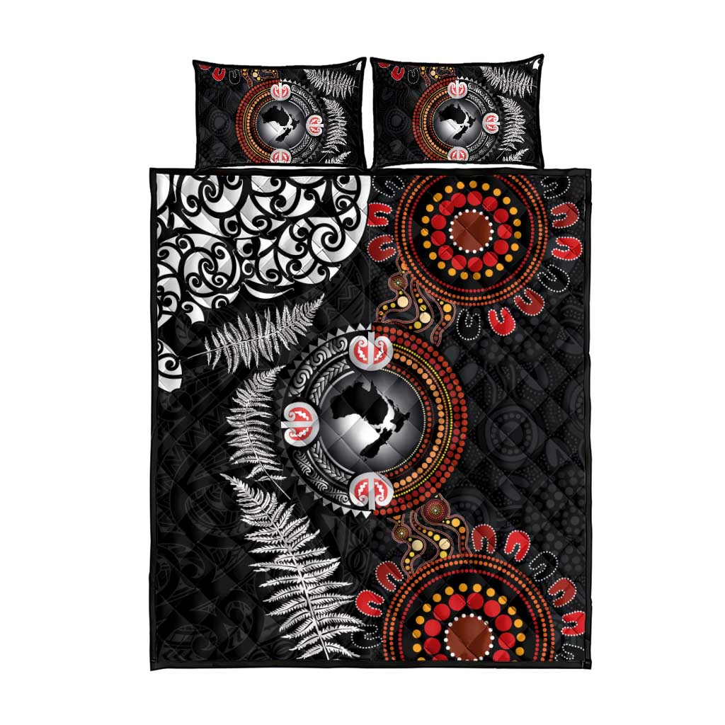 Australia and New Zealand Together Quilt Bed Set Aboriginal and Maori Art Tattoo LT03 - Polynesian Pride