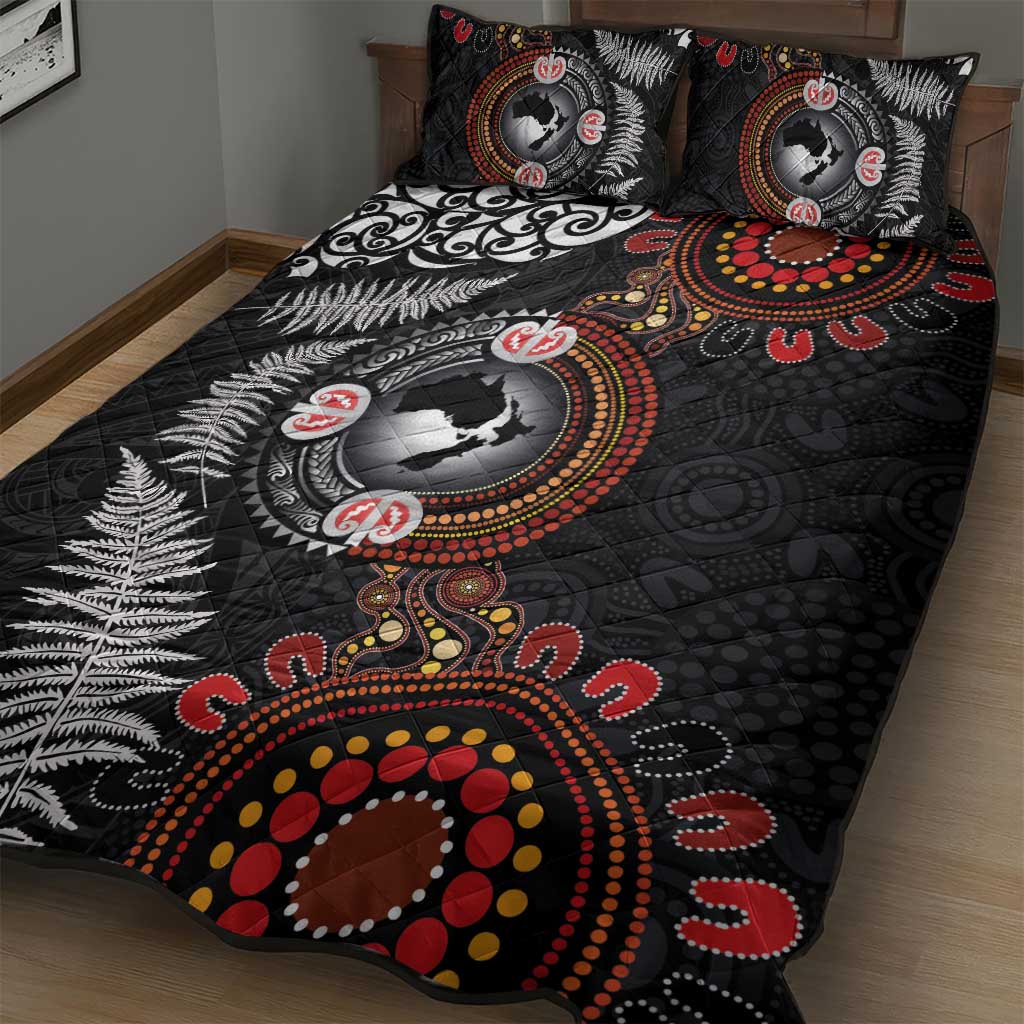 Australia and New Zealand Together Quilt Bed Set Aboriginal and Maori Art Tattoo LT03 - Polynesian Pride