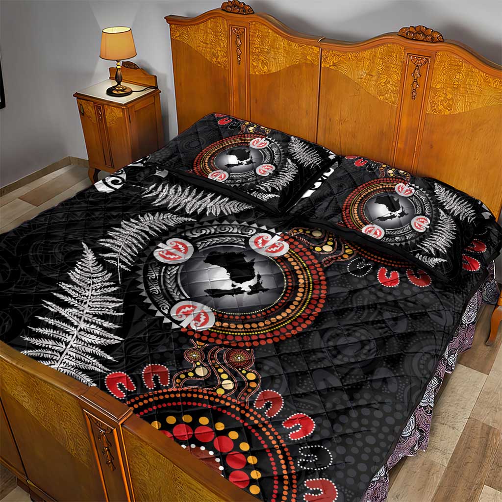 Australia and New Zealand Together Quilt Bed Set Aboriginal and Maori Art Tattoo LT03 - Polynesian Pride