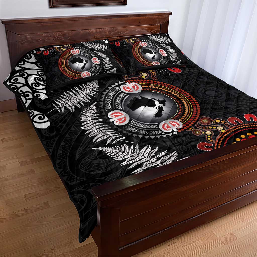 Australia and New Zealand Together Quilt Bed Set Aboriginal and Maori Art Tattoo LT03 - Polynesian Pride