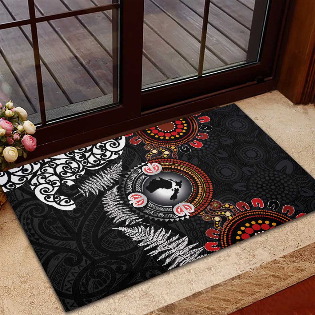 Australia and New Zealand Together Rubber Doormat Aboriginal and Maori Art Tattoo LT03 - Polynesian Pride
