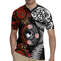 Australia and New Zealand Together Rugby Jersey Aboriginal and Maori Art Tattoo LT03 - Polynesian Pride