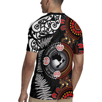 Australia and New Zealand Together Rugby Jersey Aboriginal and Maori Art Tattoo LT03 - Polynesian Pride