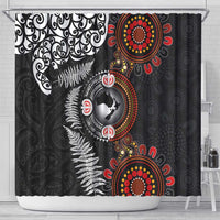 Australia and New Zealand Together Shower Curtain Aboriginal and Maori Art Tattoo LT03 - Polynesian Pride
