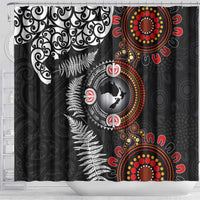 Australia and New Zealand Together Shower Curtain Aboriginal and Maori Art Tattoo LT03 - Polynesian Pride