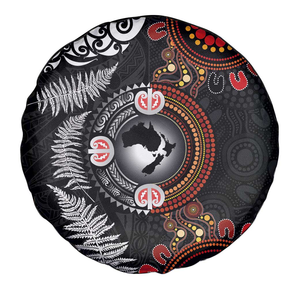 Australia and New Zealand Together Spare Tire Cover Aboriginal and Maori Art Tattoo LT03 - Polynesian Pride
