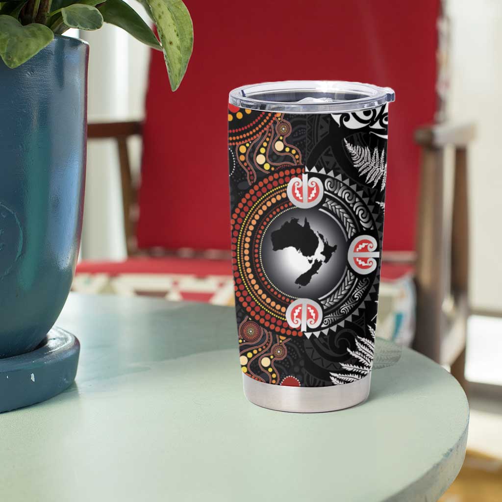 Australia and New Zealand Together Tumbler Cup Aboriginal and Maori Art Tattoo LT03 - Polynesian Pride