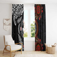 Australia and New Zealand Together Window Curtain Aboriginal and Maori Art Tattoo LT03 - Polynesian Pride