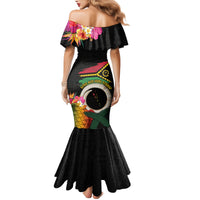 Vanuatu Selebretem 44th Indipendens Dei Family Matching Mermaid Dress and Hawaiian Shirt Sand Drawing Turtle Melanesian Vibes LT03 - Polynesian Pride