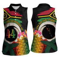 Vanuatu Selebretem 44th Indipendens Dei Women Sleeveless Polo Shirt Sand Drawing Turtle Melanesian Vibes LT03 - Polynesian Pride