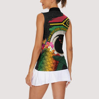 Vanuatu Selebretem 44th Indipendens Dei Women Sleeveless Polo Shirt Sand Drawing Turtle Melanesian Vibes LT03 - Polynesian Pride