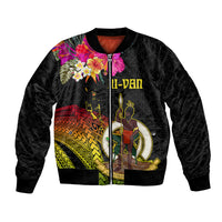Vanuatu Ni-Van Bomber Jacket Coat of Arms Sand Drawing