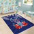 Guam Liberation Day Area Rug The Tribal Latte Stone and Dolphins with Hibiscus Chamorro Culture