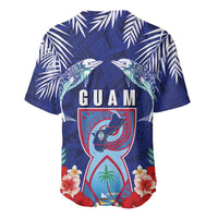 Guam Liberation Day Baseball Jersey The Tribal Latte Stone and Dolphins with Hibiscus Chamorro Culture LT03 - Polynesian Pride