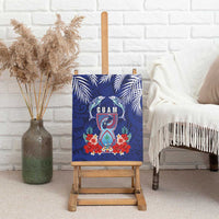 Guam Liberation Day Canvas Wall Art The Tribal Latte Stone and Dolphins with Hibiscus Chamorro Culture LT03 - Polynesian Pride
