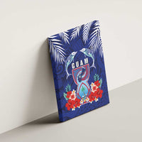 Guam Liberation Day Canvas Wall Art The Tribal Latte Stone and Dolphins with Hibiscus Chamorro Culture LT03 - Polynesian Pride