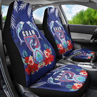 Guam Liberation Day Car Seat Cover The Tribal Latte Stone and Dolphins with Hibiscus Chamorro Culture LT03 - Polynesian Pride