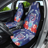 Guam Liberation Day Car Seat Cover The Tribal Latte Stone and Dolphins with Hibiscus Chamorro Culture LT03 - Polynesian Pride