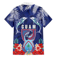 Guam Liberation Day Family Matching Puletasi and Hawaiian Shirt The Tribal Latte Stone and Dolphins with Hibiscus Chamorro Culture LT03 - Polynesian Pride