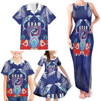 Guam Liberation Day Family Matching Tank Maxi Dress and Hawaiian Shirt The Tribal Latte Stone and Dolphins with Hibiscus Chamorro Culture LT03 - Polynesian Pride