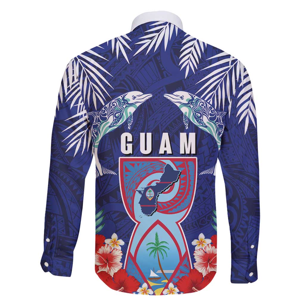 Guam Liberation Day Family Matching Tank Maxi Dress and Hawaiian Shirt The Tribal Latte Stone and Dolphins with Hibiscus Chamorro Culture LT03 - Polynesian Pride