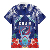 Guam Liberation Day Hawaiian Shirt The Tribal Latte Stone and Dolphins with Hibiscus Chamorro Culture LT03 - Polynesian Pride