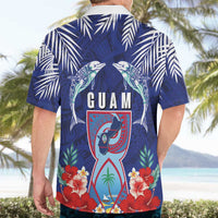Guam Liberation Day Hawaiian Shirt The Tribal Latte Stone and Dolphins with Hibiscus Chamorro Culture LT03 - Polynesian Pride