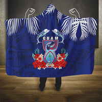 Guam Liberation Day Hooded Blanket The Tribal Latte Stone and Dolphins with Hibiscus Chamorro Culture LT03 - Polynesian Pride