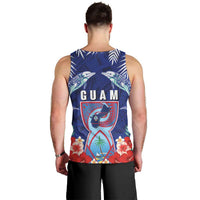 Guam Liberation Day Men Tank Top The Tribal Latte Stone and Dolphins with Hibiscus Chamorro Culture LT03 - Polynesian Pride