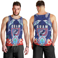 Guam Liberation Day Men Tank Top The Tribal Latte Stone and Dolphins with Hibiscus Chamorro Culture LT03 - Polynesian Pride