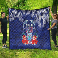Guam Liberation Day Quilt The Tribal Latte Stone and Dolphins with Hibiscus Chamorro Culture LT03 - Polynesian Pride