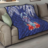 Guam Liberation Day Quilt The Tribal Latte Stone and Dolphins with Hibiscus Chamorro Culture LT03 - Polynesian Pride