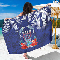 Guam Liberation Day Sarong The Tribal Latte Stone and Dolphins with Hibiscus Chamorro Culture LT03 One Size 44 x 66 inches Blue - Polynesian Pride