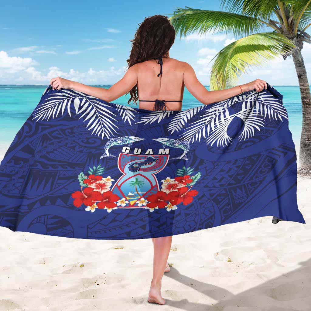 Guam Liberation Day Sarong The Tribal Latte Stone and Dolphins with Hibiscus Chamorro Culture LT03 - Polynesian Pride