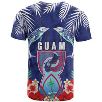 Guam Liberation Day T Shirt The Tribal Latte Stone and Dolphins with Hibiscus Chamorro Culture LT03 - Polynesian Pride