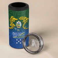 Solomon Islands 4 in 1 Can Cooler Tumbler The Guardians-Tribal Crocodile and Shark Melanesian Tattoo LT03 - Polynesian Pride