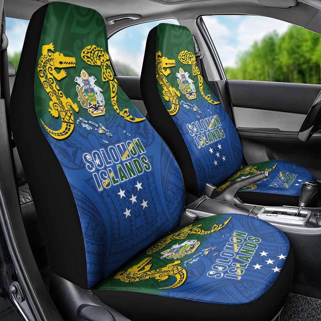 Solomon Islands Car Seat Cover The Guardians-Tribal Crocodile and Shark Melanesian Tattoo LT03 - Polynesian Pride