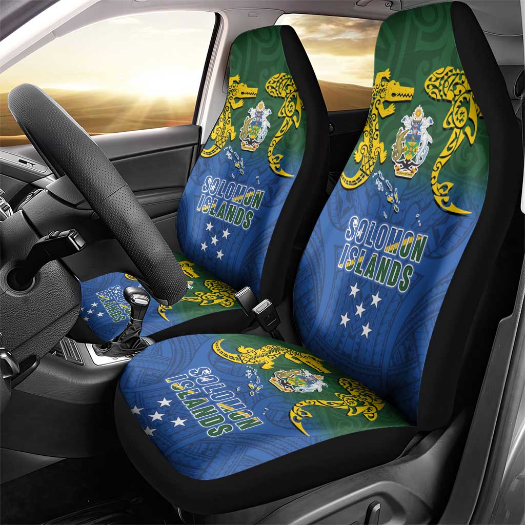 Solomon Islands Car Seat Cover The Guardians-Tribal Crocodile and Shark Melanesian Tattoo LT03 - Polynesian Pride