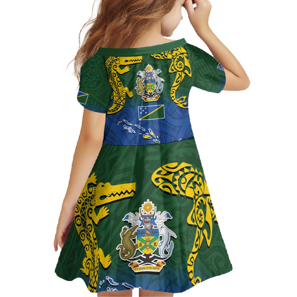 Solomon Islands Family Matching Off Shoulder Maxi Dress and Hawaiian Shirt The Guardians-Tribal Crocodile and Shark Melanesian Tattoo LT03 - Polynesian Pride