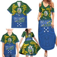 Solomon Islands Family Matching Summer Maxi Dress and Hawaiian Shirt The Guardians-Tribal Crocodile and Shark Melanesian Tattoo LT03 - Polynesian Pride