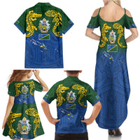 Solomon Islands Family Matching Summer Maxi Dress and Hawaiian Shirt The Guardians-Tribal Crocodile and Shark Melanesian Tattoo LT03 - Polynesian Pride