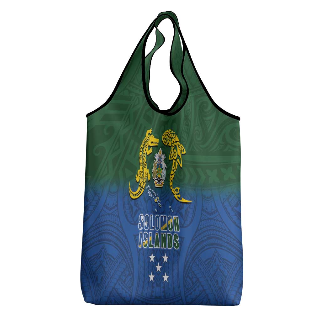 Solomon Islands Grocery Bag The Guardians-Tribal Crocodile and Shark Melanesian Tattoo LT03 - Polynesian Pride