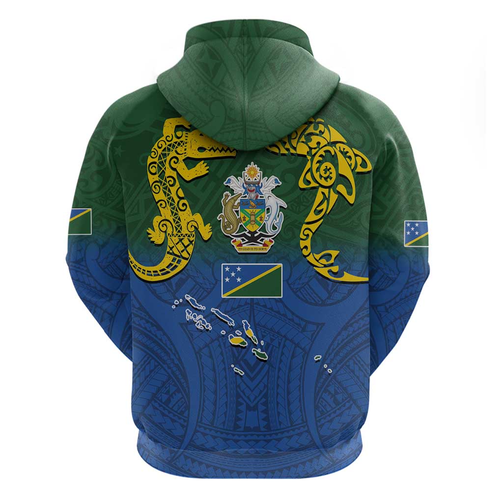 Solomon Islands Hoodie The Guardians-Tribal Crocodile and Shark Melanesian Tattoo LT03 - Polynesian Pride