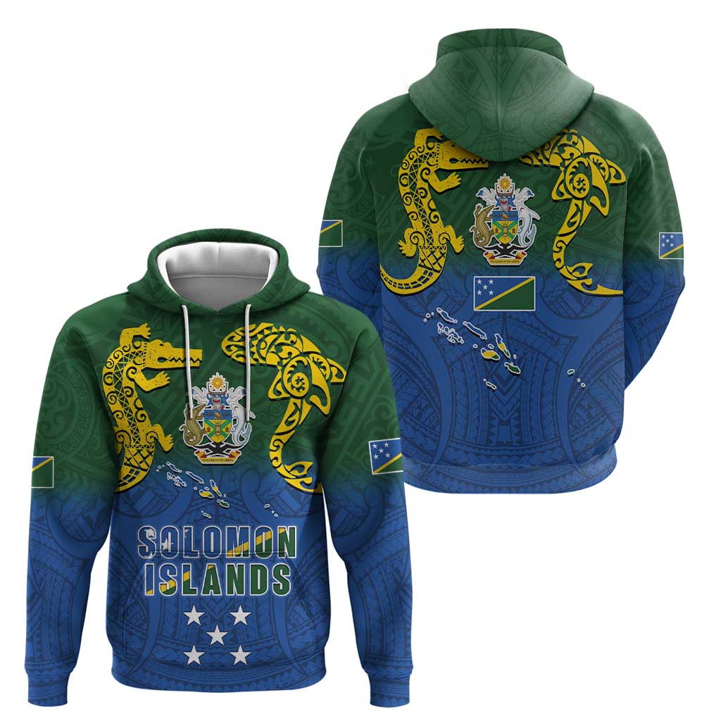 Solomon Islands Hoodie The Guardians-Tribal Crocodile and Shark Melanesian Tattoo LT03 - Polynesian Pride