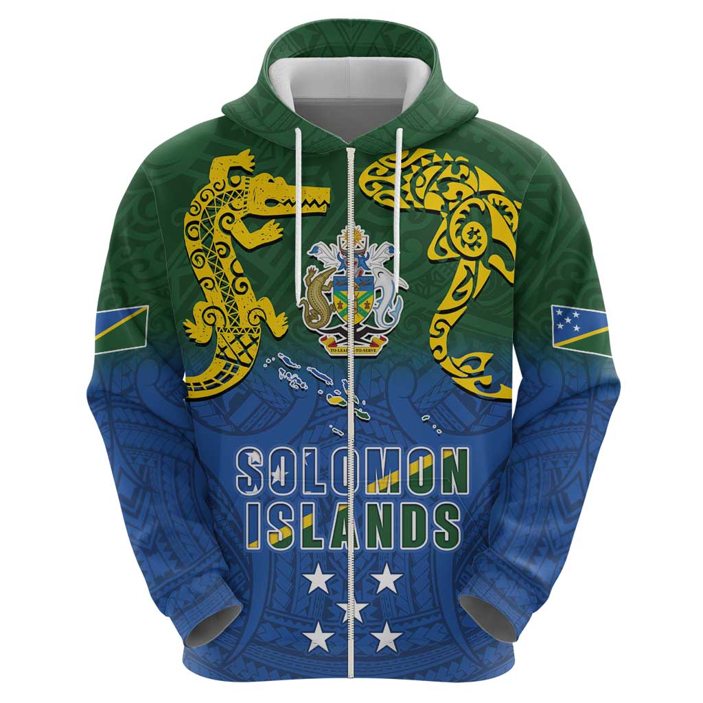 Solomon Islands Hoodie The Guardians-Tribal Crocodile and Shark Melanesian Tattoo LT03 - Polynesian Pride
