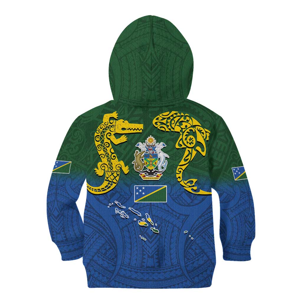 Solomon Islands Kid Hoodie The Guardians-Tribal Crocodile and Shark Melanesian Tattoo LT03 - Polynesian Pride