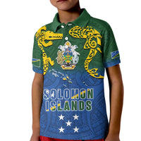 Solomon Islands Kid Polo Shirt The Guardians-Tribal Crocodile and Shark Melanesian Tattoo LT03 Kid Green - Polynesian Pride