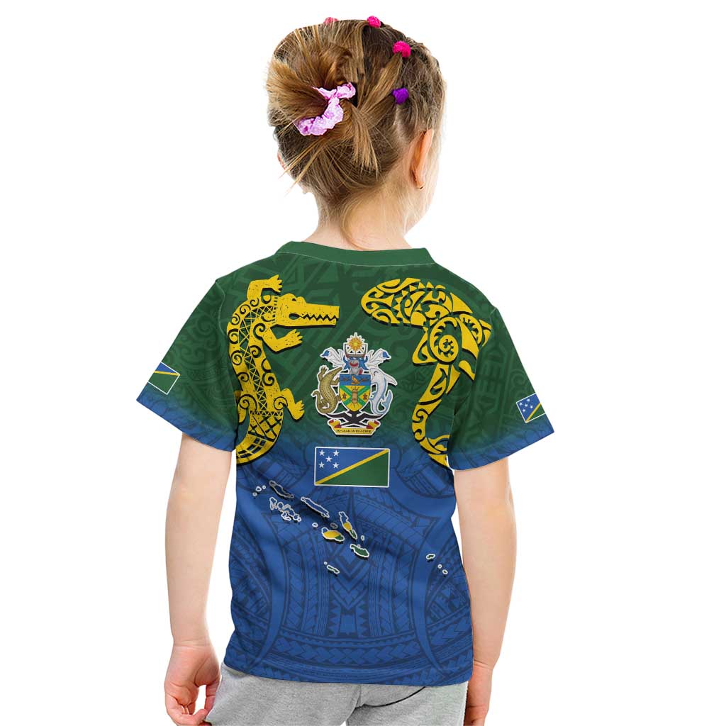 Solomon Islands Kid T Shirt The Guardians-Tribal Crocodile and Shark Melanesian Tattoo LT03 - Polynesian Pride