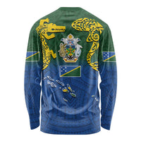 Solomon Islands Long Sleeve Shirt The Guardians-Tribal Crocodile and Shark Melanesian Tattoo LT03 - Polynesian Pride
